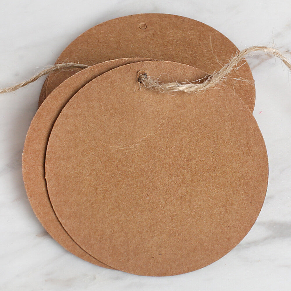 Loren 10'lu Yuvarlak Kraft Etiket ve Klipsli Etiket İpi